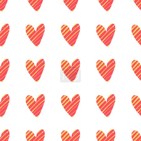 Foto de Hermoso fondo sin costuras con corazones pintados a mano. Día de San Valentín. Decoración de San Valentín. Fondo romántico con corazones. Pastel color formas simples patrón gráfico - Imagen libre de derechos