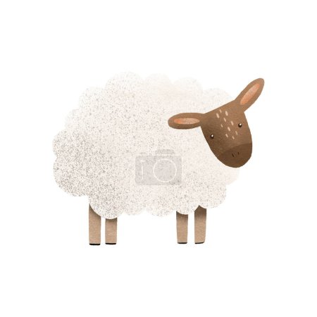 Weiße Cartoon-Schafe. Niedliche Zeichentricktiere. Bauernhof. Niedliche handgezeichnete Baby-Illustration auf isoliertem Hintergrund
