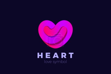 Ilustración de Heart Love Logo design vector template. Valentines day Romantic dating Charity Donation Logotype icon. - Imagen libre de derechos