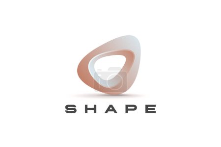 Illustration for 3D Logo Abstract Shape Design Vector Template. - Royalty Free Image