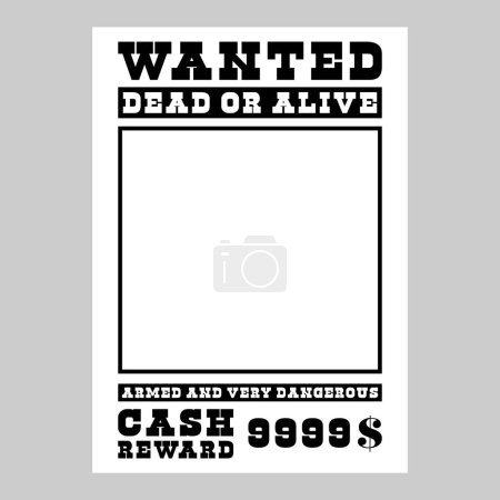 Illustration for Westerm wanted poster template - Royalty Free Image