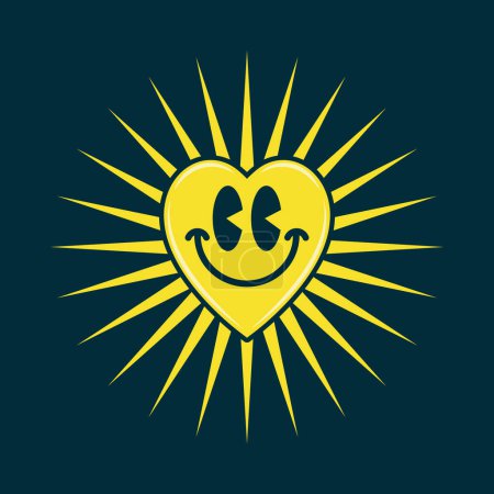 Illustration for Happiness heart smiling emoji - Royalty Free Image