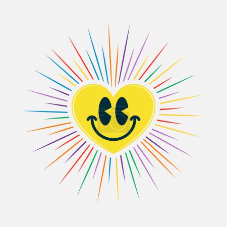 Illustration for Shining and colorful smiling face emoji - Royalty Free Image