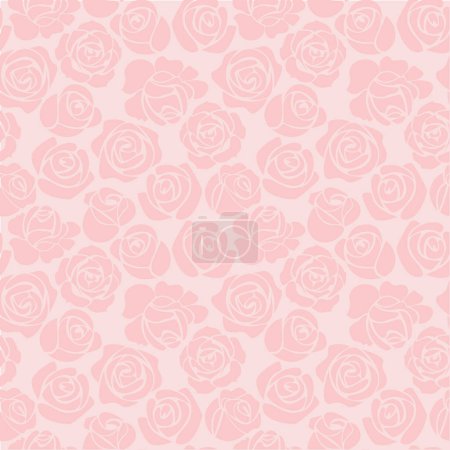 Illustration for Tender Seamless pattern with roses on a light pink background - Royalty Free Image