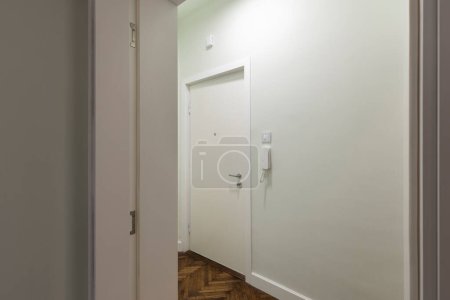 Photo for Interior of an empty apartment with brown wooden parquet - Royalty Free Image
