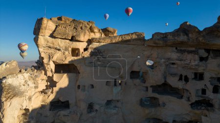Photo for Cappadocia's mystical texture, historical habitats and the splendor of balloons in tourism - Royalty Free Image