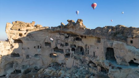 Photo for Cappadocia's mystical texture, historical habitats and the splendor of balloons in tourism - Royalty Free Image
