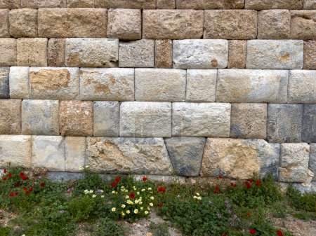 Photo for The historical stone walls of the ancient city in the Aegean region - Royalty Free Image