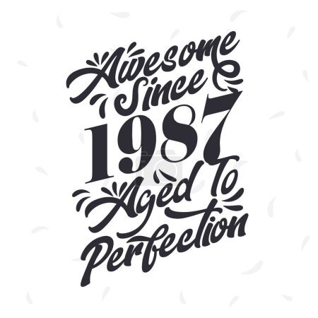 Illustration for Born in 1987 Awesome Retro Vintage Birthday, Awesome since 1987 Aged to Perfection - Royalty Free Image
