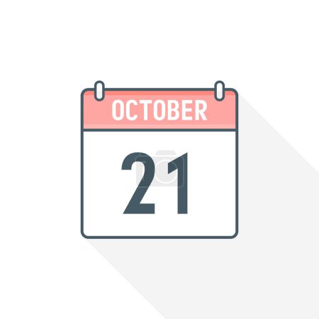 Ilustración de Icono del calendario 21 de octubre. 21 de octubre calendario Fecha Mes icono vector ilustrador - Imagen libre de derechos