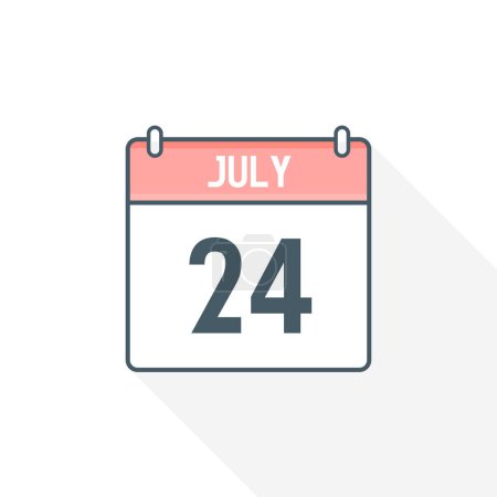 Téléchargez les illustrations : Icône calendrier du 24 juillet. 24 juillet calendrier Date Mois icône vecteur illustrateur - en licence libre de droit