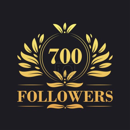 Illustration for 700 Followers celebration design. Luxurious 700 Followers logo for social media followers - Royalty Free Image