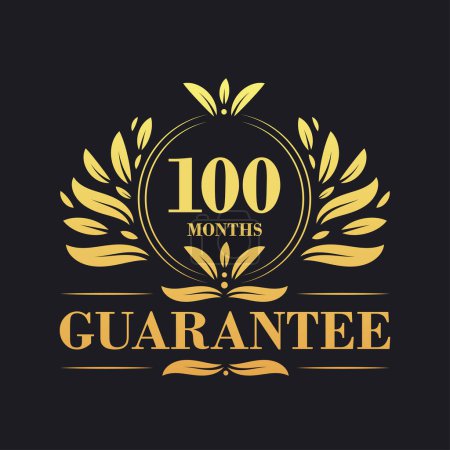 Illustration for 100 Months Guarantee Logo vector, 100 Months Guarantee sign symbol - Royalty Free Image
