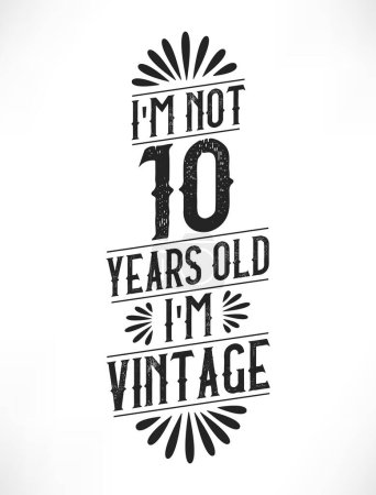 Illustration for 10 years vintage birthday. 10th birthday vintage tshirt design. - Royalty Free Image