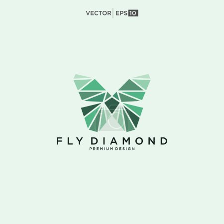 Photo for Geometric polygonal butterfly logo design vector - Royalty Free Image