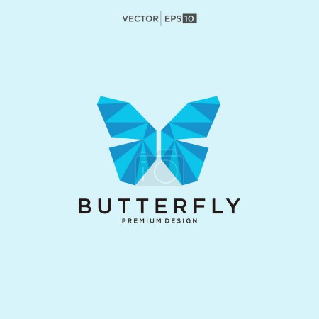 Geometrischer polygonaler Schmetterling-Logo-Designvektor