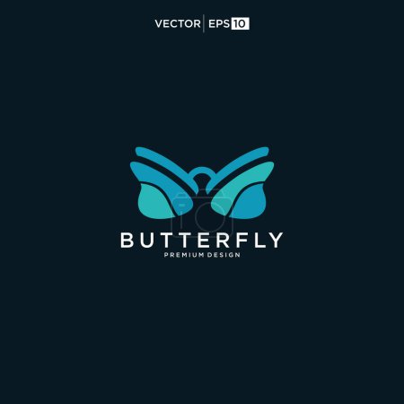 Photo for Butterfly logo. Luxury line logotype design. Universal premium butterfly symbol - Royalty Free Image