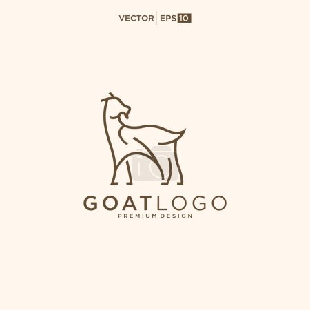 Illustration for Goat logo vector design. Creative Goat Head logo design, modern company logo template - Royalty Free Image