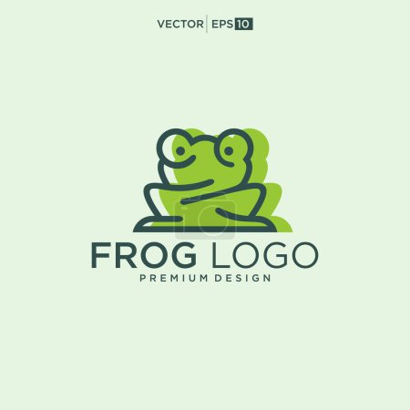Photo for Frog logo design concept. Simple frog silhouette logo vector template. - Royalty Free Image