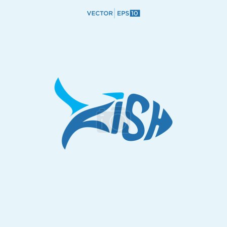 Photo for Fish logo template suitable for businesses and product names.. - Royalty Free Image