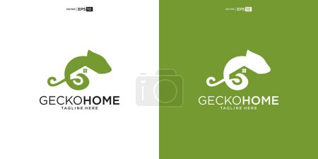 Photo for Creative gecko and house logo vector concept element - Royalty Free Image