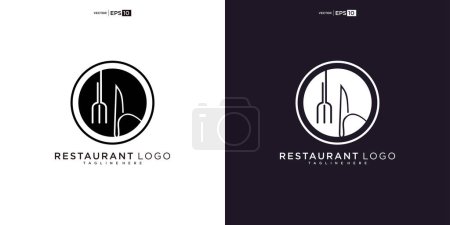 Photo for Restaurant logo with spoon and fork icon, modern concept - Royalty Free Image