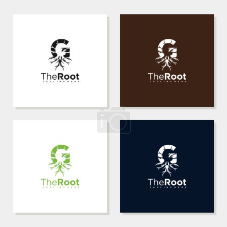 Illustration for The roots letter G logo design inspiration editable - Royalty Free Image