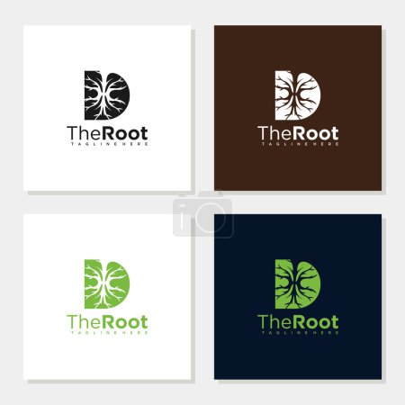 Illustration for The roots letter D logo design inspiration editable - Royalty Free Image