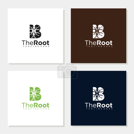 Illustration for The roots letter B logo design inspiration editable - Royalty Free Image