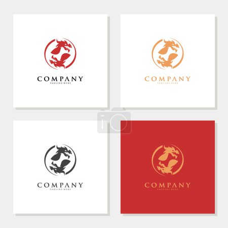 Photo for Dragon vector icon illustration design logo template - Royalty Free Image