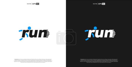 Photo for Run Wordmark Logo with Hidden Message. Clever Logo for Business, Company, Event, Sport etc. - Royalty Free Image