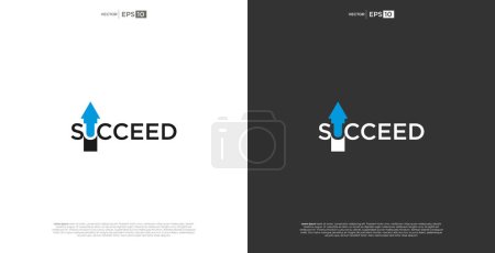 Illustration for Letter SUCCEED wordmark logo typography. A logo representing the synergy of success, where various elements come together harmoniously to create a pow - Royalty Free Image