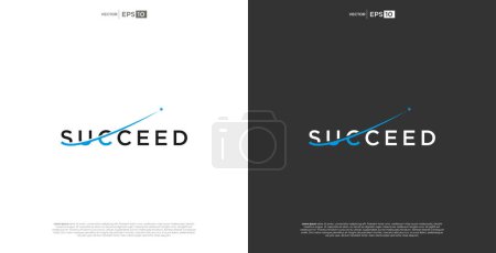 Illustration for Letter SUCCEED wordmark logo typography. A logo representing the synergy of success, where various elements come together harmoniously to create a pow - Royalty Free Image