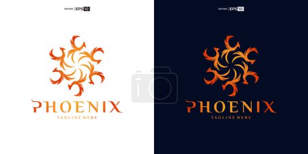 Photo for Phoenix Logo flying bird abstract design inspiration. Eagle falcon soaring Logotype concept icon. - Royalty Free Image