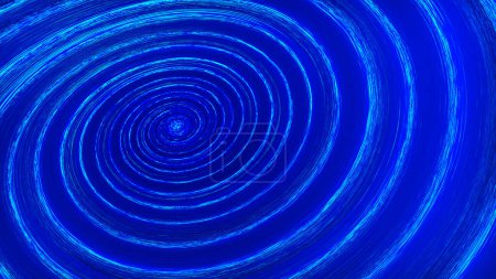 Energy Vortex. Liquid hypnotic looped aqua swirl turning. Luminous whirlpool. Abstract digital swirl. Rotating swirling shapes particles. 3D