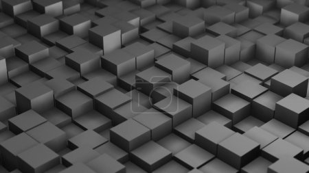 Foto de Fondo abstracto de cubos y paralelepípedos en color gris con sombras. Renderizado 3D - Imagen libre de derechos