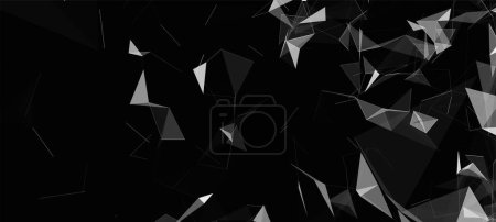 Illustration for Colored polygonal space. Connection dots and lines structure. Digital background. Triangular futuristic business wallpaper. Data technology and scientific illustration. 3d rendering. Vector Illustration - Royalty Free Image