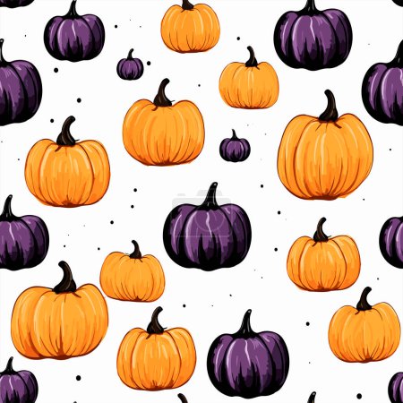 Illustration for Halloween pumpkins set. Various shapes and sizes of pumpkin isolated on white background. Vector illustration - Royalty Free Image