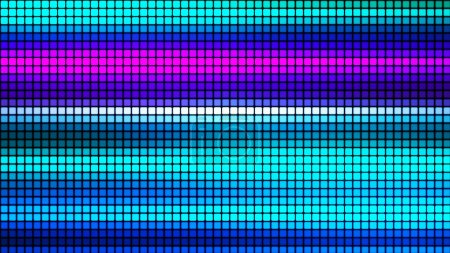 Bunte Mosaik Hintergrund. Abstrakte farbige LED-Quadrate. Technologie digitaler quadratischer mehrfarbiger Hintergrund. Heller Pixelgitterhintergrund. Vektorillustration
