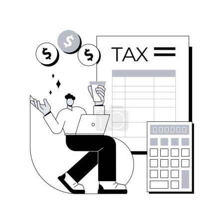 Corporate tax abstract concept vector illustration. Tax preparation service, corporate income, enterprise liability, payment planning, limited company, divided deduction abstract metaphor.