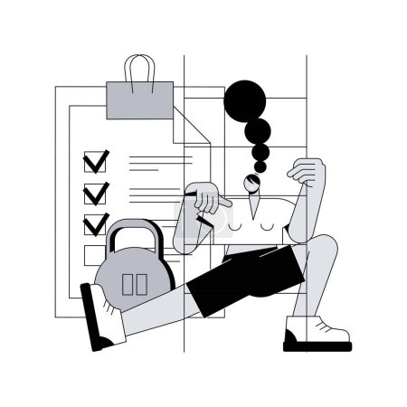 Illustration for Fitness clubs and gyms pandemic regulations abstract concept vector illustration. Covid19 business restrictions ease, social distancing, clean equipment, training session abstract metaphor. - Royalty Free Image