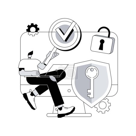 Illustration for General data protection regulation abstract concept vector illustration. Personal information control and security, browser cookies permission, GDPR disclose data collection abstract metaphor. - Royalty Free Image