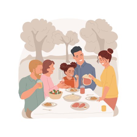 Organizing family reunion isolated cartoon vector illustration. Family members celebrating public holiday together, festive days with closest people, having party with parents vector cartoon.