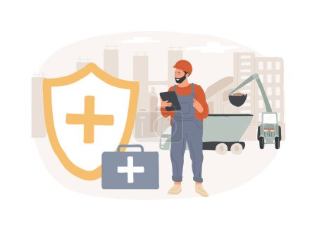 Occupational health isolated concept vector illustration. Occupational service, injury prevention, employee health and safety, OSH, workplace assessment, safe labor conditions vector concept.