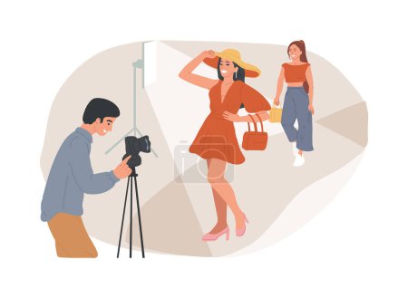 Casting call isolated concept vector illustration. Open call for models, commercial shootings, photo and video casting, modelling agency request, audition for brand advertising vector concept.