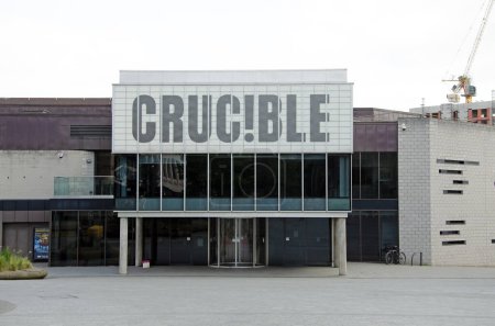 The Sheffield Crucible front entrance on a cloudy day. Home of snooker