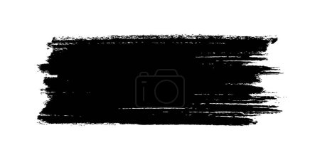 Illustration for Black brush stroke background. Paint brush ink stroke. Grunge design element. Dirt banner, watercolor design, dirty texture. Frame brush stroke. Vector illustration - Royalty Free Image