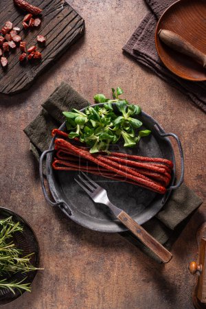 Téléchargez les photos : Delicious kabanos full of meat food photography - en image libre de droit