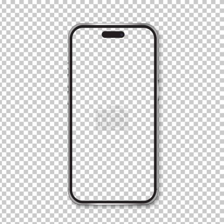 Illustration for Vector smartphone mockup. Screen transparent and object isolated on png background. - Royalty Free Image