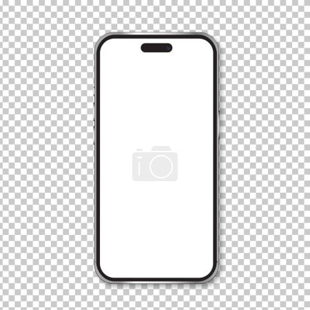 Smartphone mockup vector and object isolated on png background.